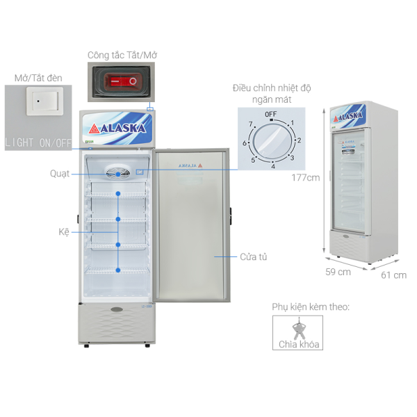 Tủ mát Alaska Inverter LCI-300