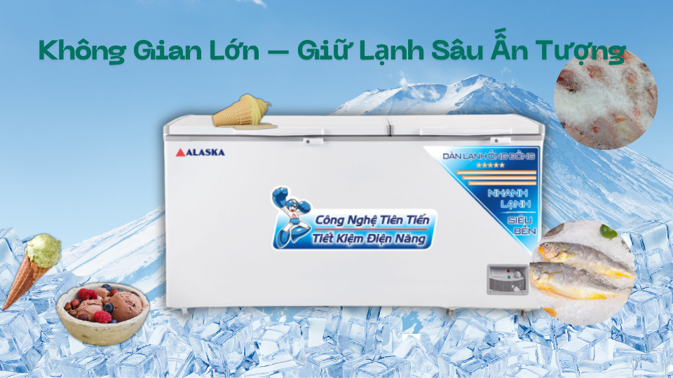 Review Thực Tế Tủ Đông Alaska HB-950C